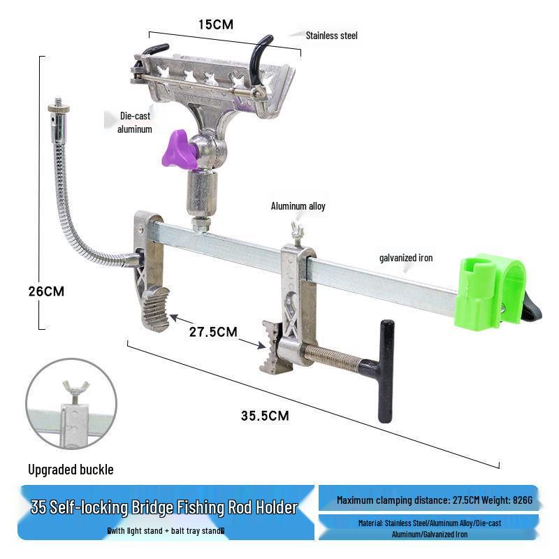Multi-Functional Fishing Rod Holder for Ice, Boat, and Raft Fishing