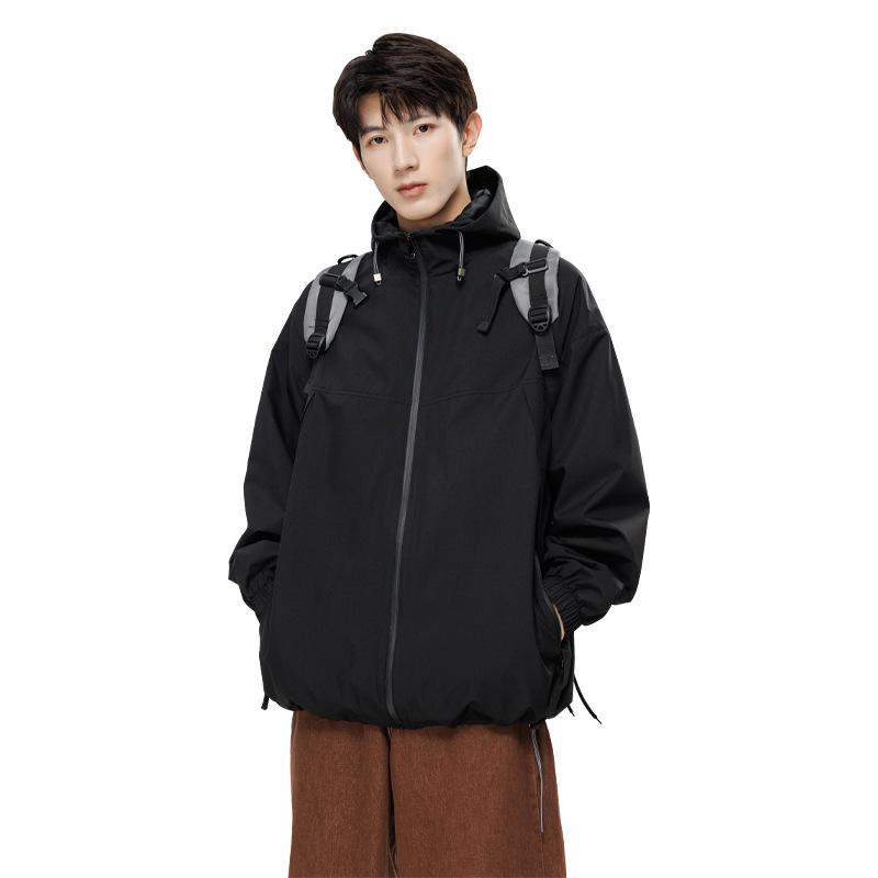 Spring and Autumn New Men's Korean Pure Color Light Plate Hooded Jacket Assault Clothes Fashionable Couples All-matching Outer