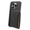 For iPhone 16 Pro Case Card Holder Kickstand Leather Coated PC+TPU Phone Cover
