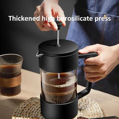 350/600/1000ML French Press Kaffebryggare Kanna Förtjockat Borosilikatglas French Press Kaffebryggare Multifunktion Handhällningskanna