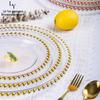 Gold-Edged Glass Beaded Salad Plate for Weddings and Banquets