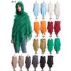 Women'S New Style Cape European And American Autumn And Winter Shawl Women'S Solid Color Hooded Sweater Knitted Pullover Cape Shawl