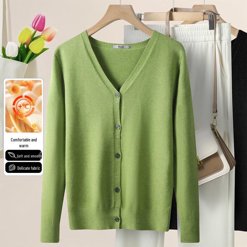 Snowflying Women's Loose Fit V-Neck Knit Cardigan