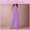 Polyester Blend Casual Jumpsuit With Pleated Detail For Women