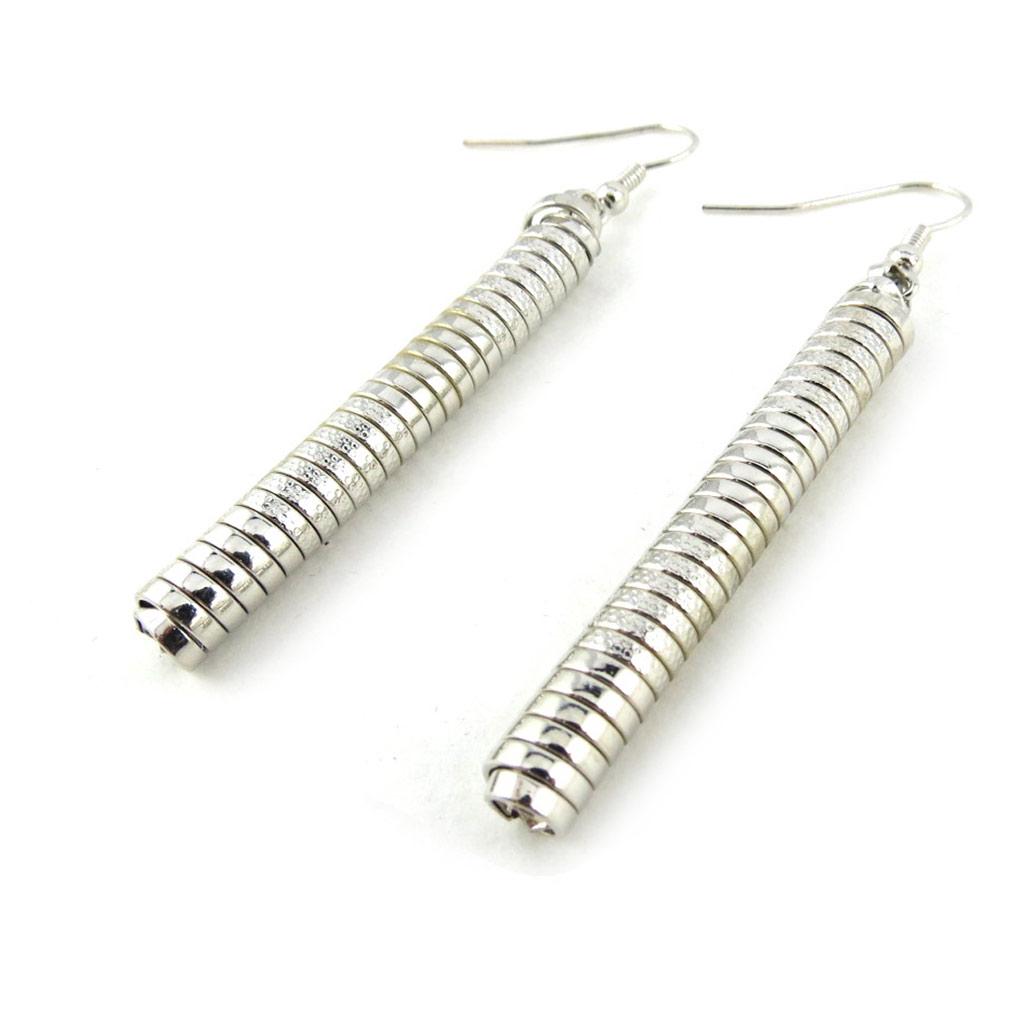 Les Trésors De Lily [N0762] - Silver 'Choreography' Designer Loops (geometric)