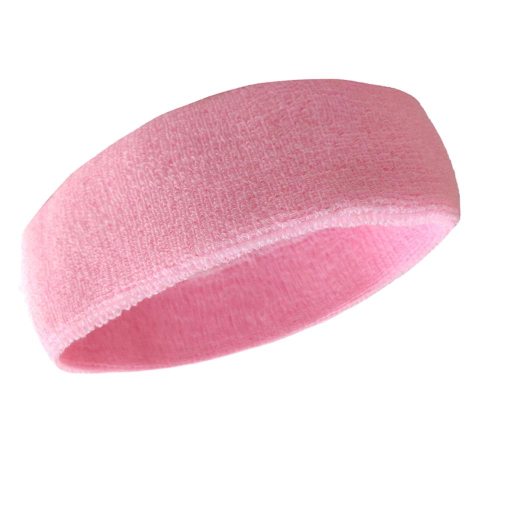 Athletic Headbands Sweat Absorbing Elastic Breathable Sport Hairbands for Workout Fitness Cycling Outdoor Pink