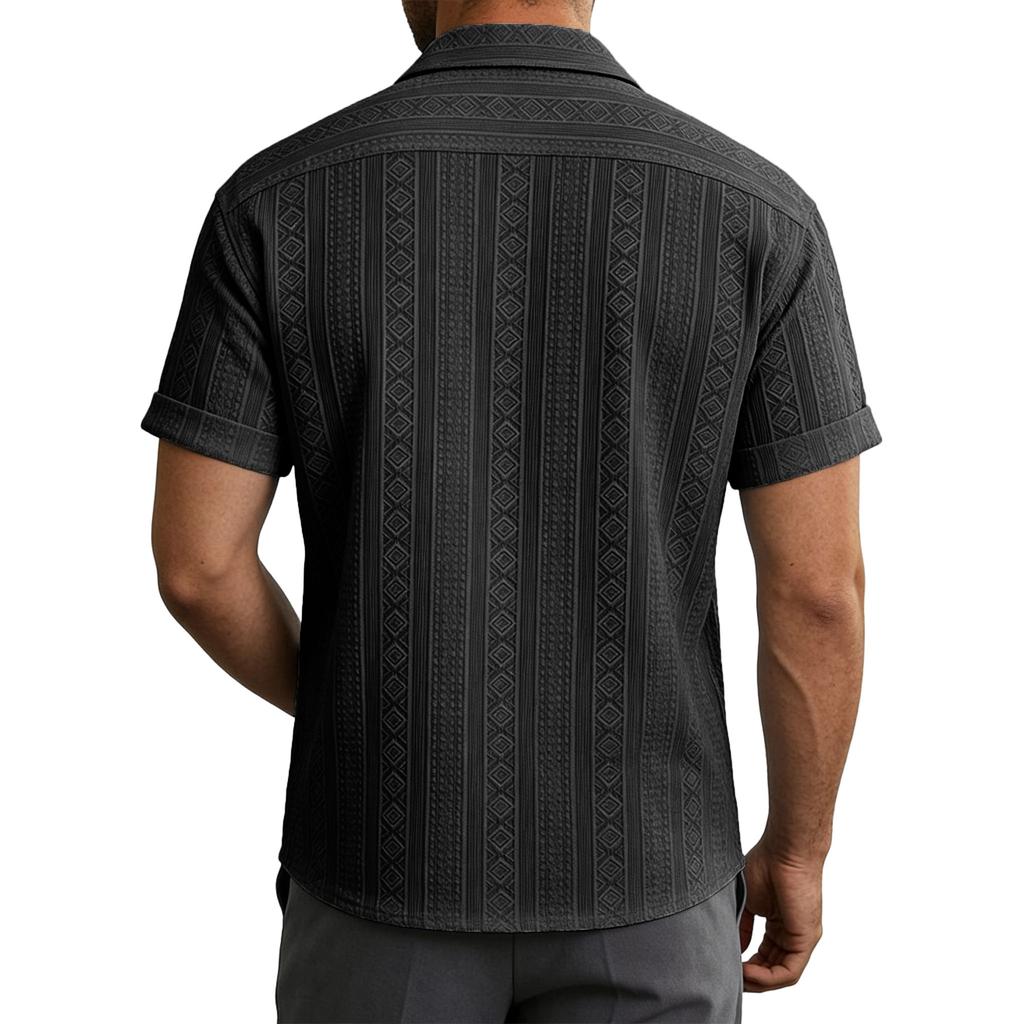 Herren Freizeit Hemd mit Tasche und Kragen, Kurzarm