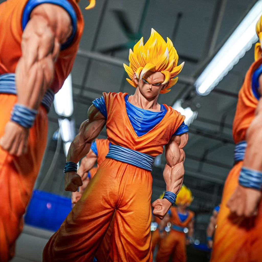 Studio Super Saiyan Goku Vegeta Ultra Figure Yellow Combat Mode Anime Model Ornament Hot Toys JT 2 Dragon Ballz and Pink Round Sensory Compression