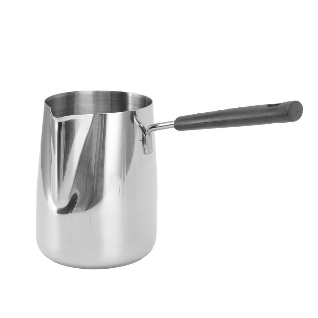Long Handle Coffee Toroid Pitcher 304 Stainless Steel Rustproof Smoother Milk Frother Pitcher for Home Coffee Shop
