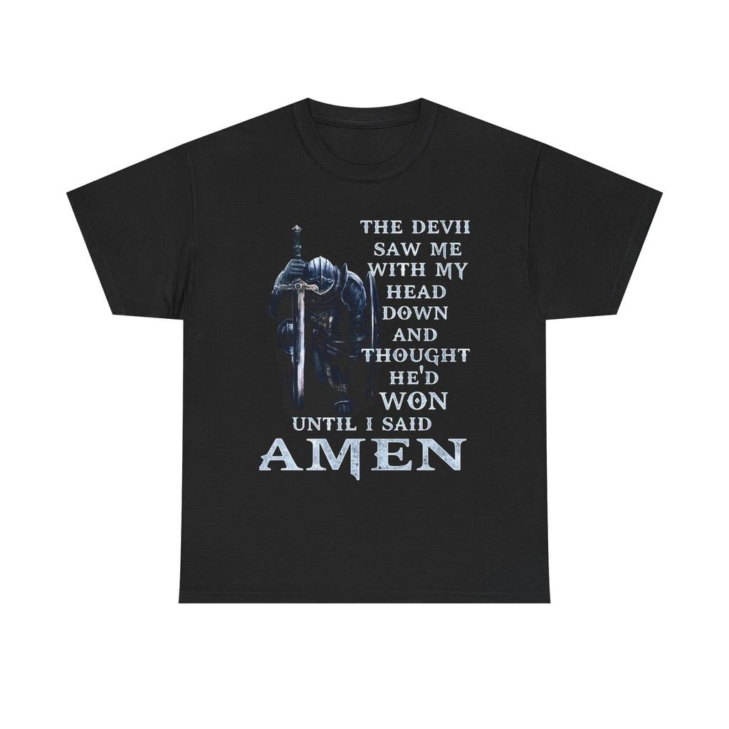 Il Diavolo Pensava di Aver Vinto T-shirt Unisex in Cotone Pesante Fede Cristiana