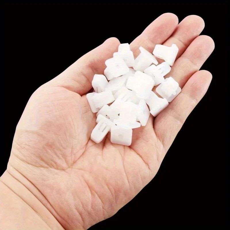 20/50/200pcs White Square Fasteners for Car, Rivet Retainer Clips for Car Bumpers, Car Door Embellishment Panel Clip