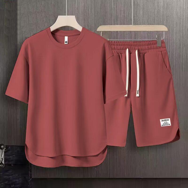 Ice Degree Men's Minimalist Summer Sportswear: Trendy Two-Piece Shorts & Pants Set