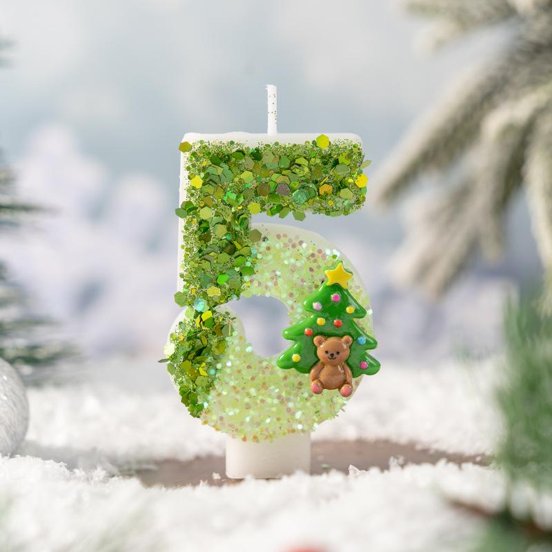 Christmas Tree Holiday Number Candle Innovation 0-9 Handmade Diy Decoration Crafts