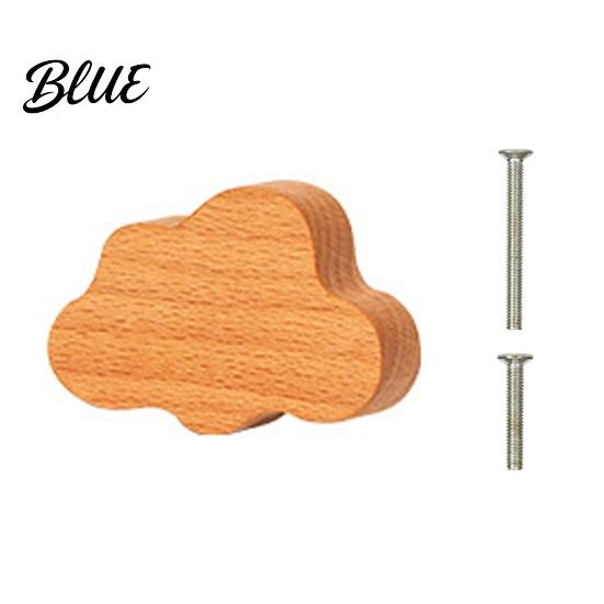 Kids Bedroom Furniture Handles Cloud Shaped Wooden Knobs for Cabinets & Drawers Wood Cabinet Nursery Room Hardware with Screws Nordic Style