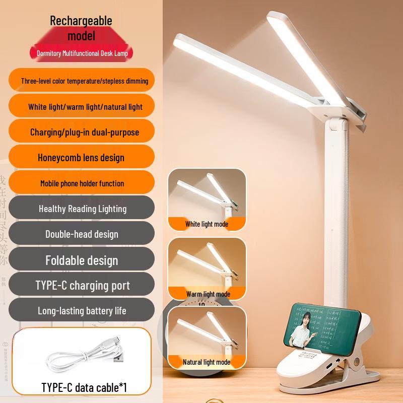 

Oeny Double-Head Rechargeable Desk Lamp