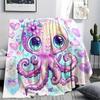 Octopus Print Flannel Blanket, High quality Comfortable for All Seasons, Home Decor, Warmth and Comfort, Perfect for Christmas Gifts