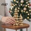 Desktop Holiday Ornaments 2Pcs Christmas Tree Ornaments, Vintage Gold Tabletop Decoration for Winter Home Decor And Fireplace Mantel Display, Seasonal