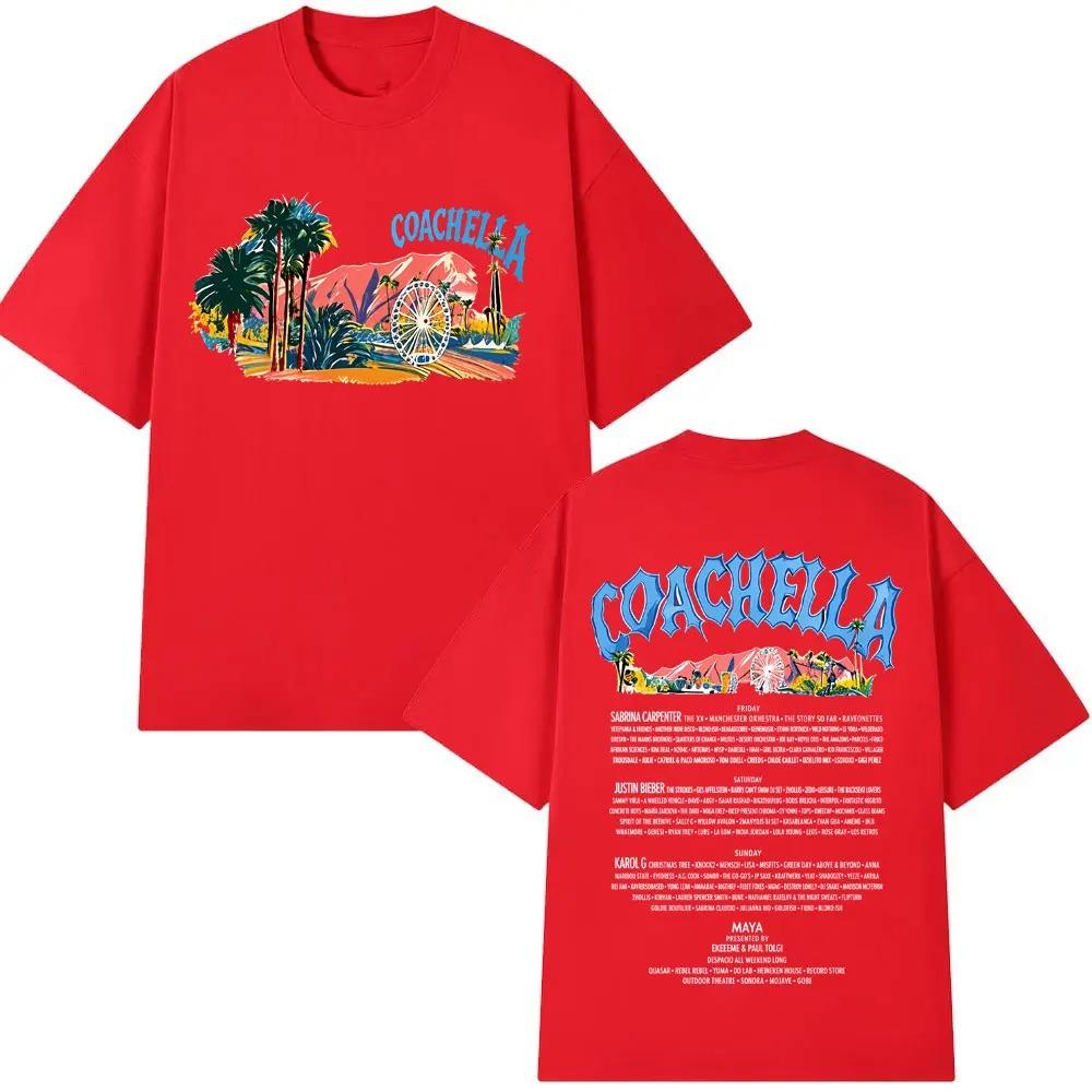 Hot Sale Coachella 2026 Collection Indio California Graphic Print T-shirt Men Women Summer New Tee Loose Casual Oversized Streetwear Harajuku Top