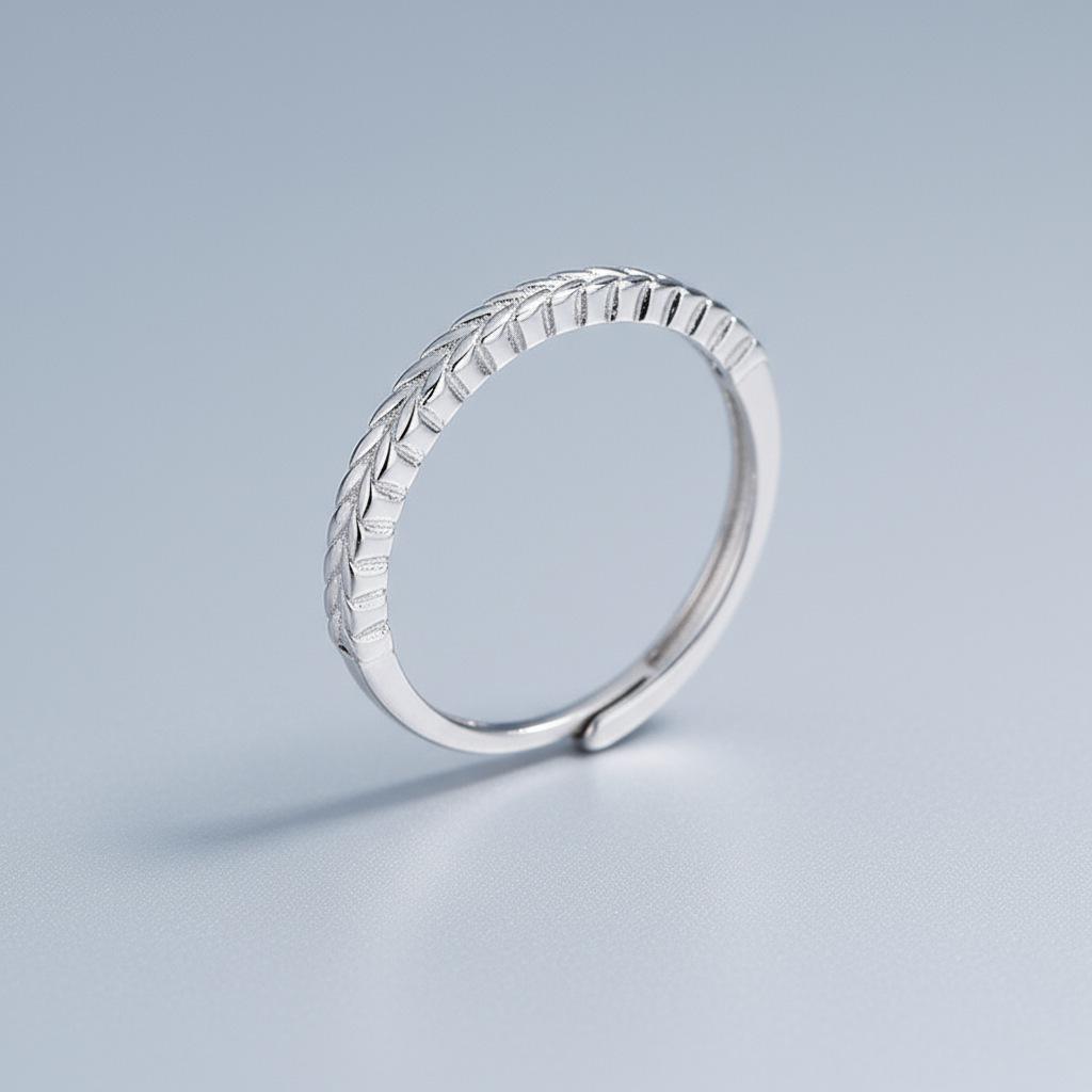 Women's Wheat Ear S925 Sterling Silver Open Ring - Simple, Versatile, High-End Jewelry