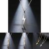 Stainless Steel Lightning Pendant Necklace For Couples With Electroplated Finish Casual Style