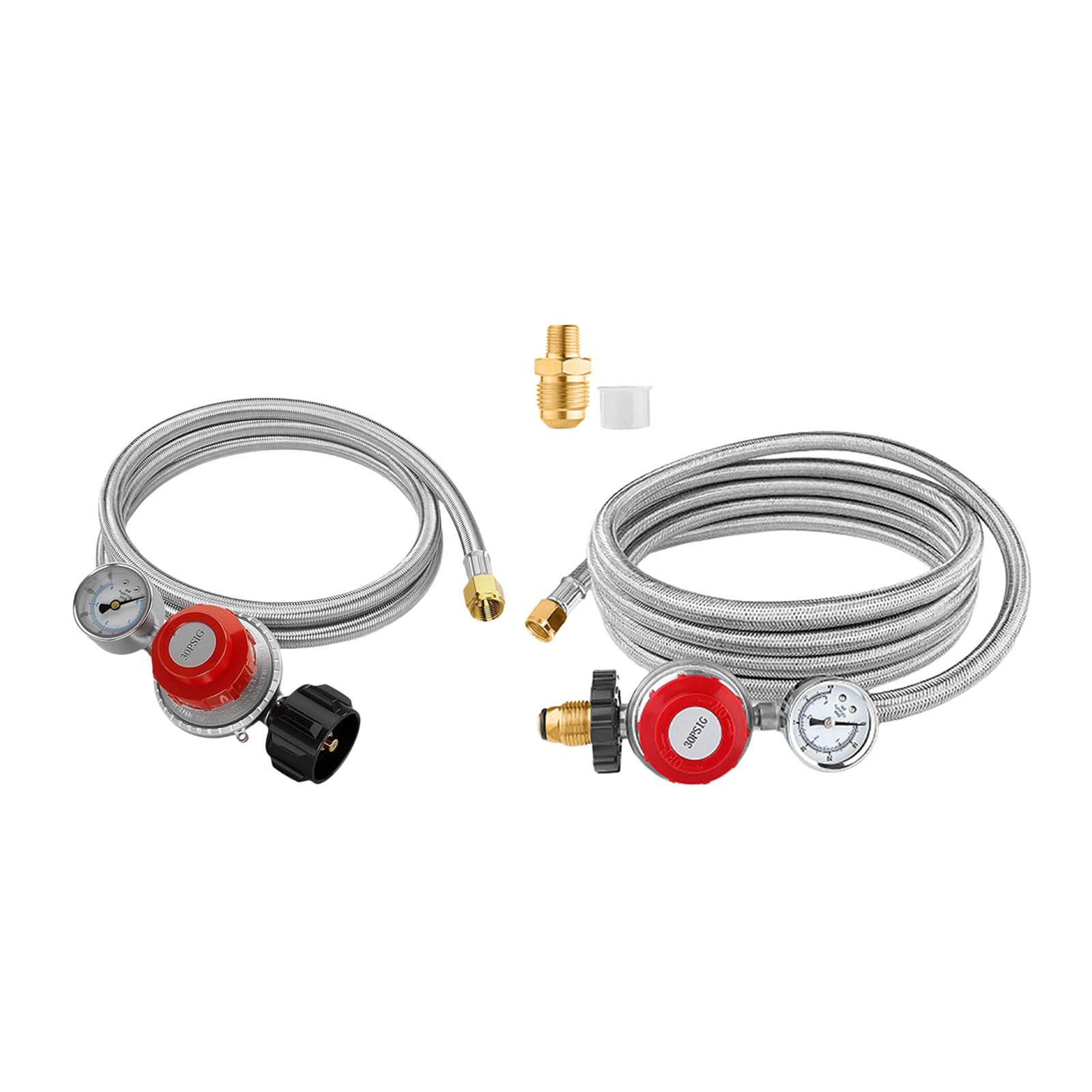 0-30 PSI High Pressure Propane Regulator Professional Spare Parts with Gauge Gas Grill LP Regulator for Fire Pit Gas Cooker