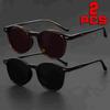 2 Pairs of Small Round Sunglasses Women Cute Skinny Eyewear Men Vintage Sunglasses