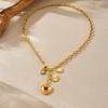 18K Goldplattiertes Herz Gänseblümchen Charm Lariat Halskette, Zarte Multi-Charm Station Y-Drop Kette für Damen, Trendiger Schmuck