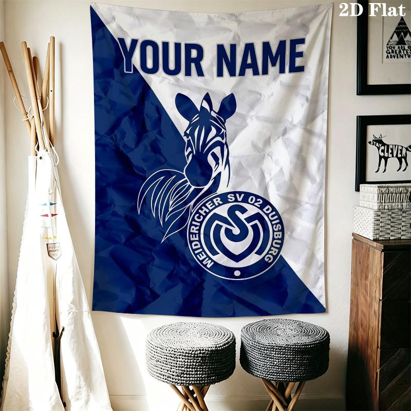 Custom Name MSV Duisburg Wall Tapestry Aesthetic Wall Hanging Printed Fabric Blanket Decorative Tapestries for Bedroom Living Room Home Decor