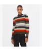 Tolibeochi Wool Turtleneck Sweater - Red Wide Stripe