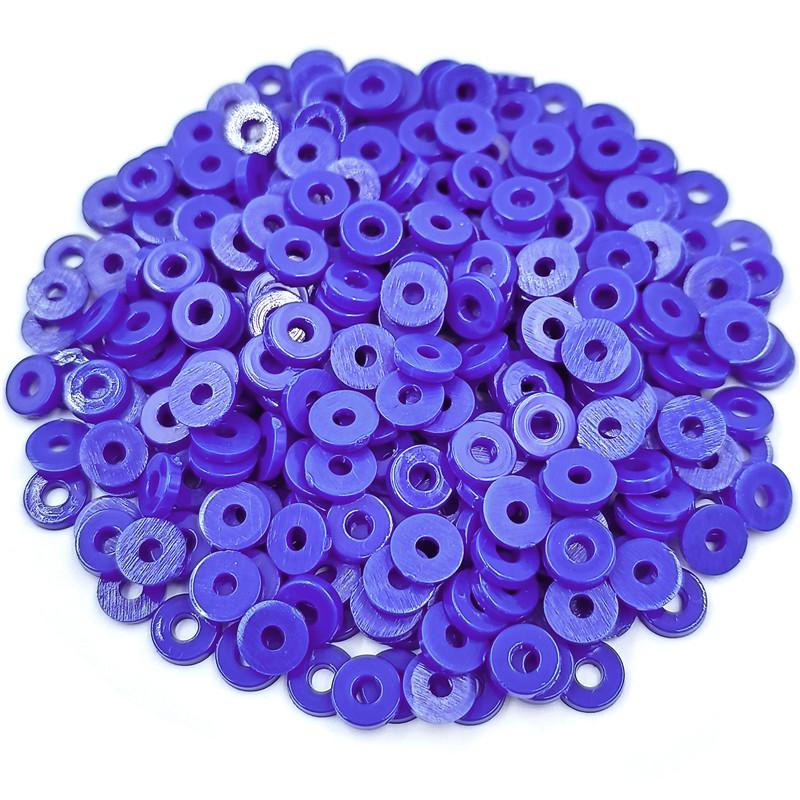 Exquisit For Jewelry Making 200pcs Bead Flat Round Disk Solid Color Boho Acrylic Bracelets Necklaces DIY Loose Spacer 6mm Handmade  Manual Accessories