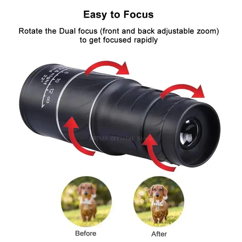 Powerful Monocular Telescope 16x52 Zoom Binoculars Long Range Night Spyglass For Outdoor Hunting Camping Bird Watching