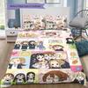 Anime Pattern Bedding Quilt Set Quilt Cover Pillowcase Home Decoration Birthday Gift (1 * Duvet Cover + 2 * Pillowcase, Without Core)