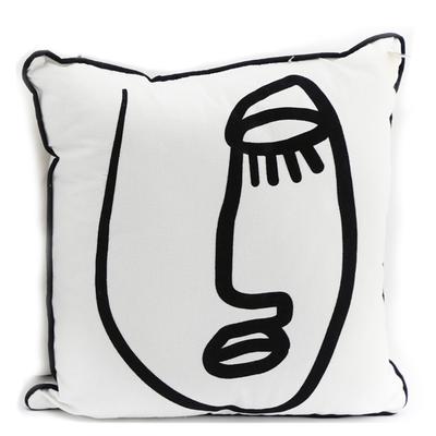[A2917] - Designer Cushion 'Arty' Black White - 40x40 Cm (face)