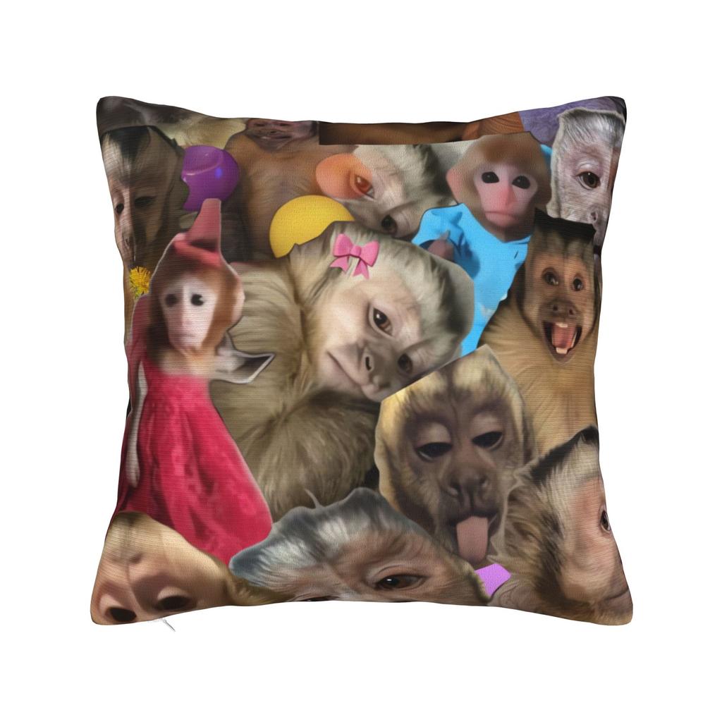 Funny Monkey Print Pillowcases  Kawaii Pillow Case For Living Room Sofa Graphic Pillow Cover