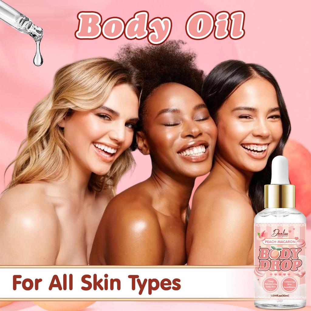 Body Oil-Deep Moisturizing Body Skin With Peach Macaron & Coconut Oil-Enhancing Skin Smoothness-Suitable for All Hair Types, 30ml