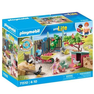 PLAYMOBIL 71510 Poulailler Et Jardin, My Life, 77 Pièces, Dès 4 Ans