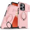 Magnetic Metal Ring Stand Case For Xiaomi Redmi Note 14 4G 163.3mm EU 164.8mm Note14 5G 162.4mm Slide Push Window Phone Cover