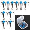 10Pcs/Box Mini Ice Fishing Hook Rust-resistant High Carbon Steel Good Toughness Solid Treble