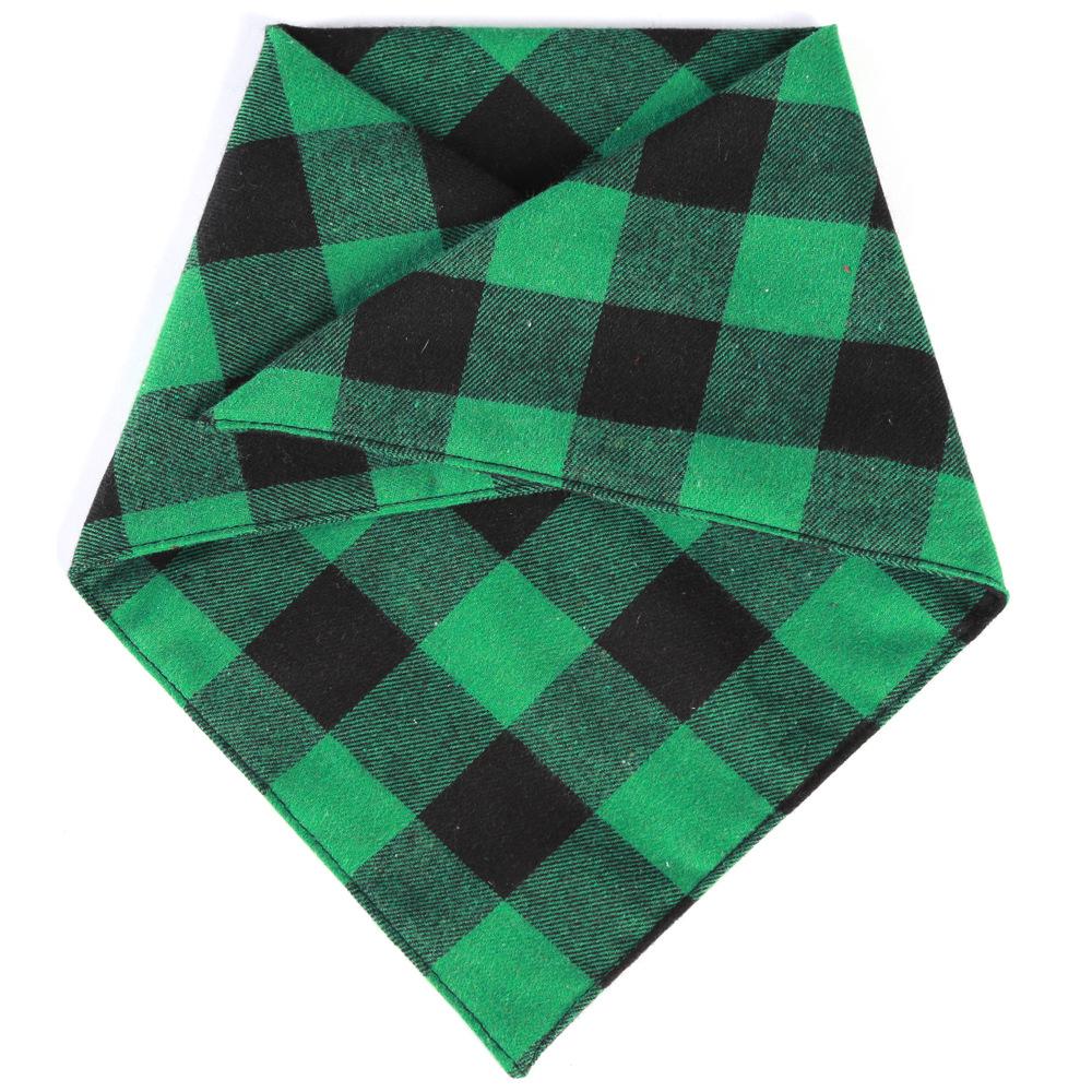 Tanpopo Scarves Bandana Scarf Christmas Plaid Head Wrap Pets Dog Triangle Kerchief Bibs  Cats Accessories