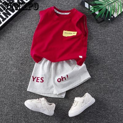 Boys' Summer Suit Sleeveless Summer Vest Clothes Boys' and Children's Two-piece Set Baby