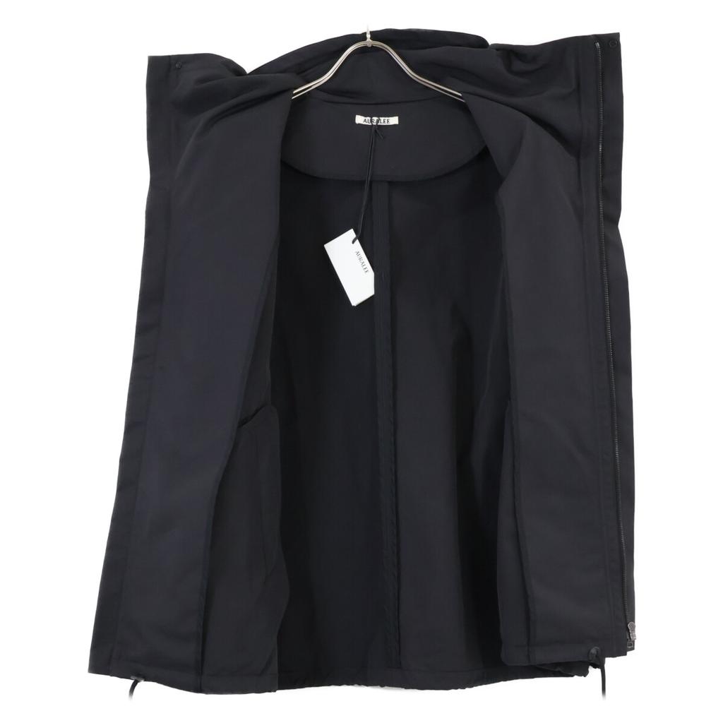 AURALEE Brand new unused A23SB02PC HIGH DENSITY COTTON POLYESTER CLOTH HOODED BLOUSON coat 38 blackUsed