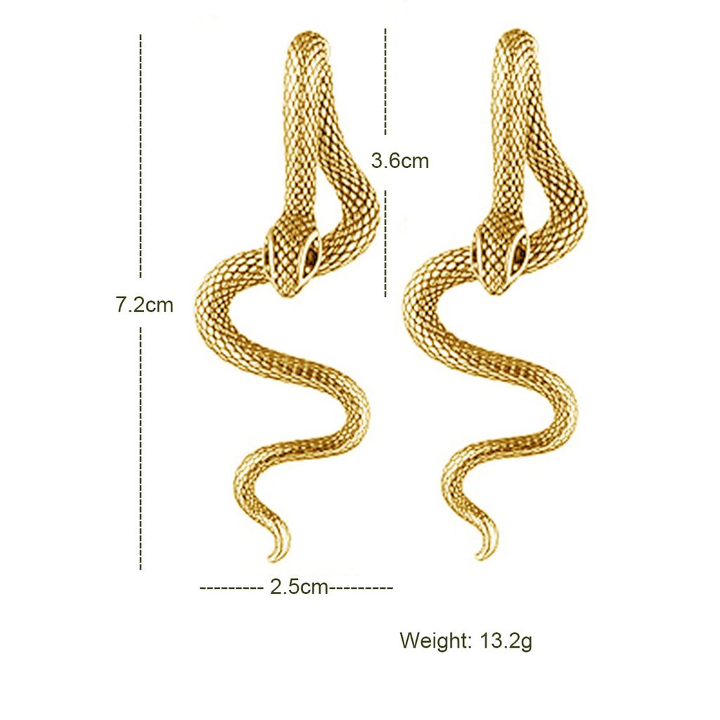 New Gothic Snake Shape Earrings Detachable Texture Darkness Snake Long Earrings for Men Women Halloween Hiphop Jewelry Gift