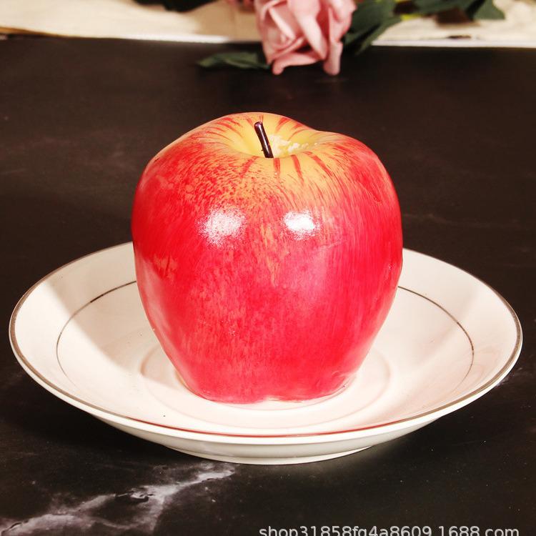 Red Apple-Shaped Smokeless Candle for Christmas Decor