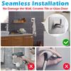 Custom Printed Self-Adhesive Towel Hooks Self Adhesive Holder Matte Black Kitchen Stainless Steel Home Square Hook