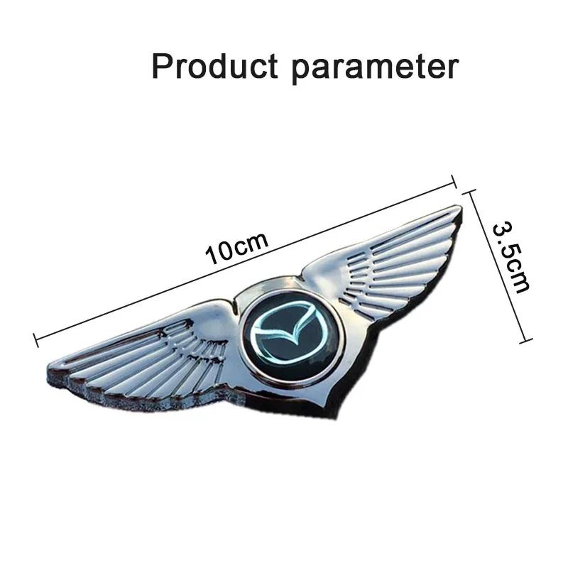 2025 Caliente Metal 3D Alerones Emblema de Alas para Capó Delantero de Coche Insignia Lateral Pegatina Calcomanía para Mazda Axela 3 5 6 RX8 RX7 MX3 6 Atenza MX5 CX9 CX5 CX