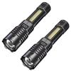 High Power LED COB Flashlight Built-in Large Capacity Battery Rechargeable Torch For Outdoor Camping Emergency Zoom Lantern