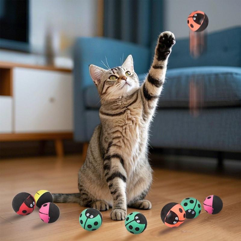 Insekten Hüpfball Katzenspielzeug Hohe Elastizität Gummi Interaktives Jagd Rollender Ball Für Kätzchen Katzenspielzeug Zubehör