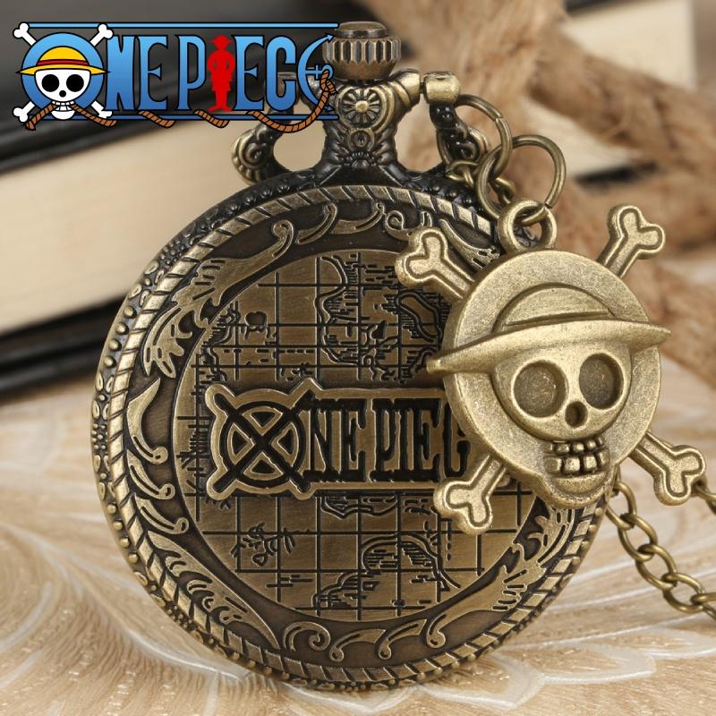 Anime One Piece Luffy Quartz Pocket Watch Retro Design With Prominent Logo Perfect Gift For Fans Lightweight And Portable Multi-functional
