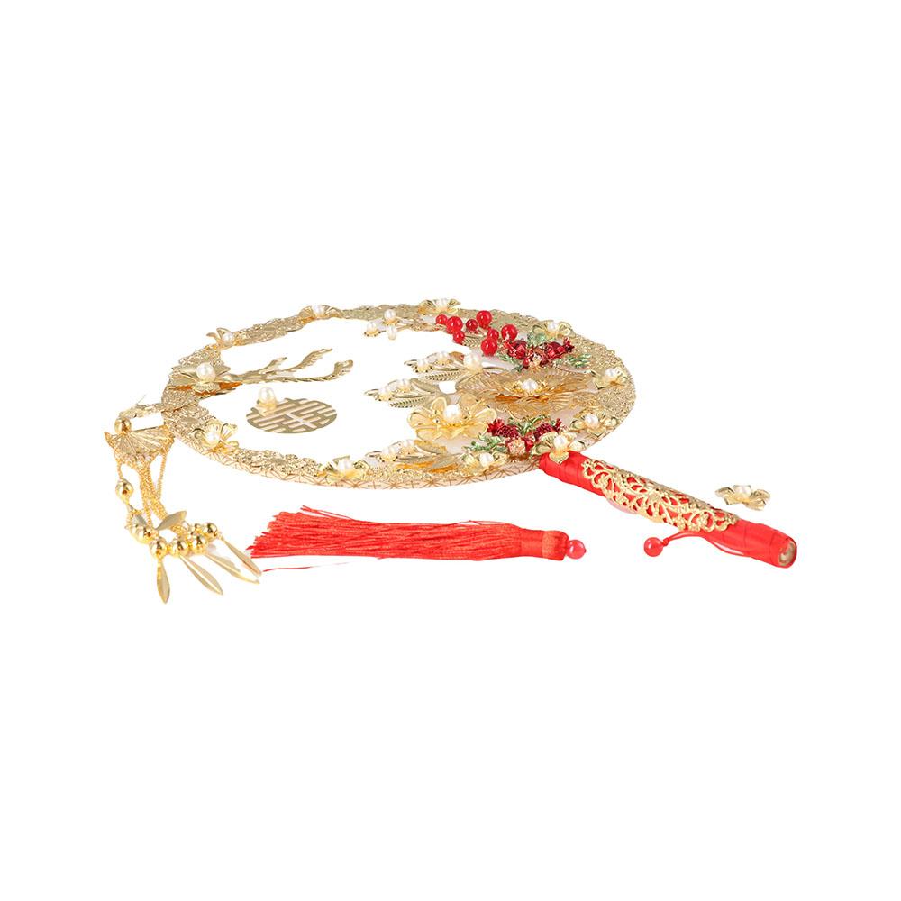 Hochzeitszeremonie Fertiges Produkt Handbuch Antiker Stil Brautgruppe Fächer Runder Fächer Xiuhe Kleidung Fächer Handfächer Tuan Fächer