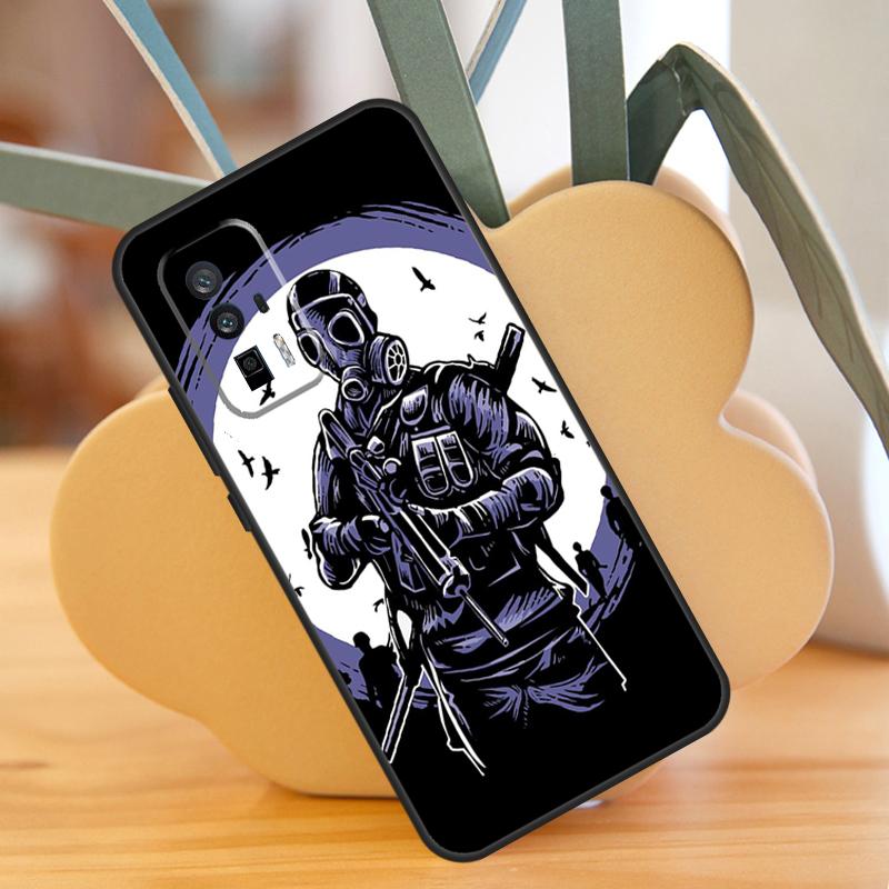 Gas Mask Case For Xiaomi 13T 11T 12T Pro 13 14 Ultra 12 Lite POCO F6 F5 X6 Pro M6 X3 X5 M5s F3 Cover
